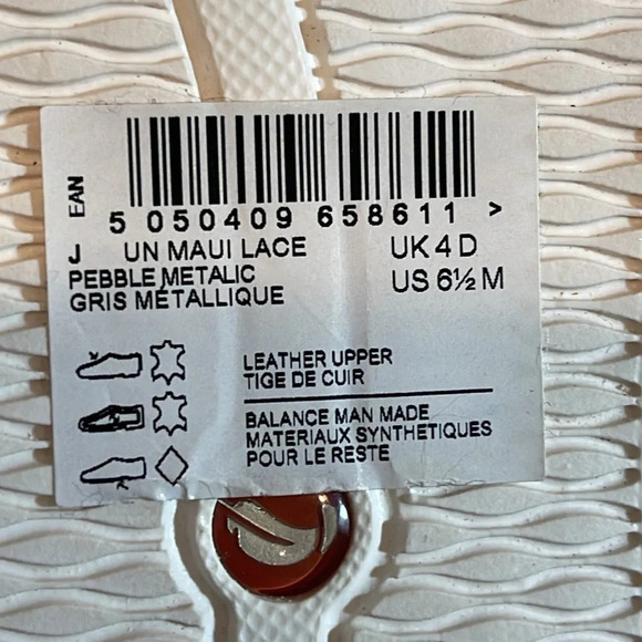 Clarks Un Maui Lace Pebble Metallic Leather size 6.5M - Picture 7 of 8